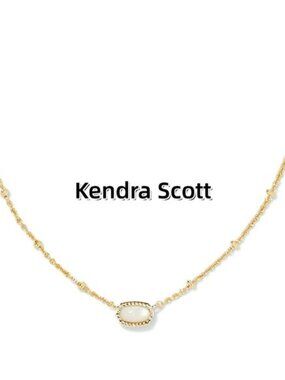 Mini Elisa Gold Satellite Short Pendant Necklace in Ivory Mother-of-Pearl